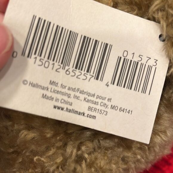 Hallmark Plush Mary Bear Red Sweater Jacket Brown Stuffed Animal 19” BER1573 - Picture 6 of 9
